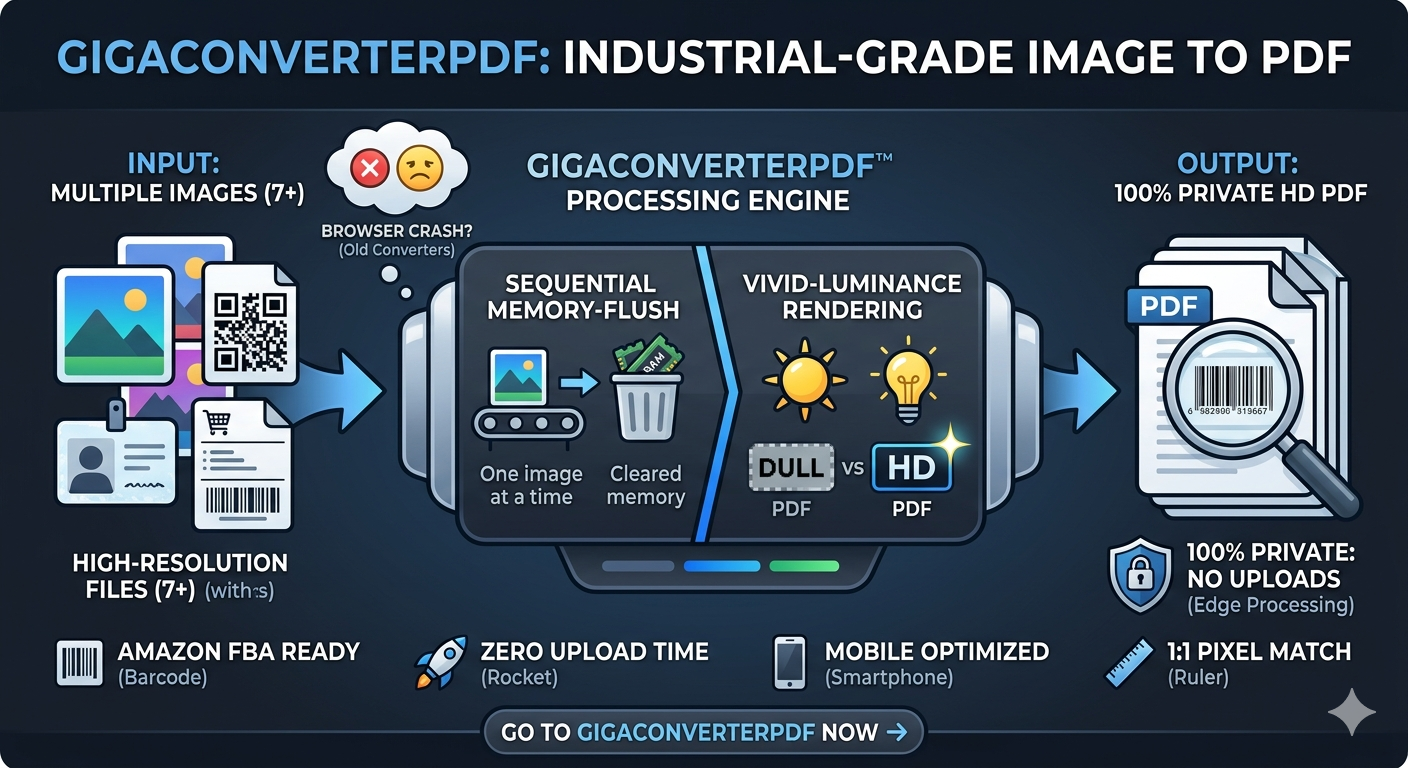 GigaConverterPDF™ | Industrial-Grade Image to PDF | 100% Private HD Rendering